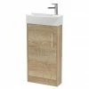 Arezzo Rustic Oak 450mm 1TH Floor Standing Cloakroom Vanity Unit 2 Arezzo Rustic Oak 450mm 1TH Floor Standing Cloakroom Vanity Unit -Arezzo shop AZRO4FSLH M