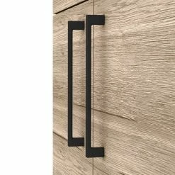 Arezzo Floor Standing Vanity Unit - Rustic Oak - 500mm With Matt Black Handles -Arezzo shop AZRO5FSVMB d3 460