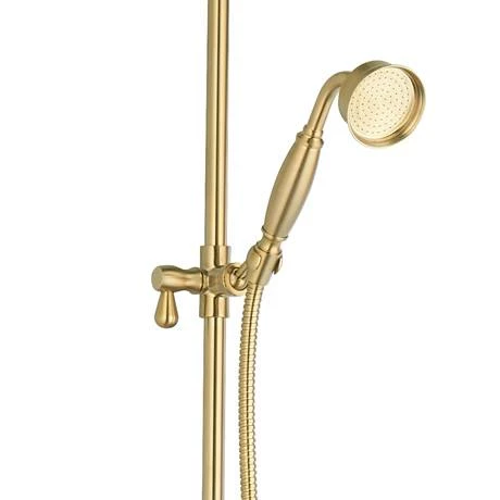 Arezzo Brushed Brass Rigid Riser Kit with Shower Head, Handshower & Diverter Arezzo Brushed Brass Rigid Riser Kit With Shower Head, Handshower & Diverter -Arezzo shop AZRR03BB d2 460