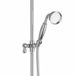 Arezzo Chrome Rigid Riser Kit With Shower Head, Handshower & Diverter -Arezzo shop AZRR03CH d2 460