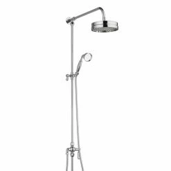 Arezzo Chrome Rigid Riser Kit With Shower Head, Handshower & Diverter
