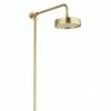 Arezzo Brushed Brass Rigid Riser Kit With 195mm Round Overhead Drench Shower Head