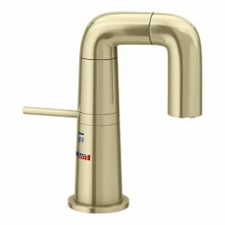Arezzo Basin Mixer Tap With 360 Degree Rotating Spout Brushed Brass