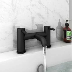 Arezzo Round Matt Black Tap Package (Bath + Basin Tap) -Arezzo shop AZRTPK d2 460