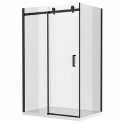 Arezzo Matt Black 1200 X 700 Frameless Sliding Door Shower Enclosure -Arezzo shop AZSDE127 new d1 460