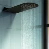 Arezzo Black Round Flat Fixed Shower Head (200 X 480mm) 1 Arezzo Black Round Flat Fixed Shower Head (200 X 480mm) -Arezzo shop AZSH01 n p