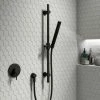 Arezzo Matt Black Round Shower Valve Inc. Slide Rail Kit With Pencil Handset 2 Arezzo Matt Black Round Shower Valve Inc. Slide Rail Kit With Pencil Handset -Arezzo shop AZSP80MB p