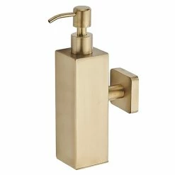 Arezzo Brushed Brass Square Wall Mounted Soap Dispenser