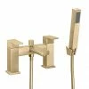 Arezzo Square Brushed Brass Bath Shower Mixer Incl. Shower Kit -Arezzo shop AZSQBSMBB l 670
