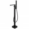 Arezzo Square Matt Black Floor Mounted Free-standing Bath Shower Mixer -Arezzo shop AZSQFSMB l 670