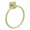 Arezzo Square Plate Wall Mounted Towel Ring Brushed Brass -Arezzo shop AZSQTRBB lrg 670