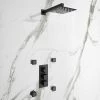 Arezzo Matt Black Square Concealed Triple Shower Valve With Fixed Head + 4 Body Jets -Arezzo shop AZSQTSV4BJ n p
