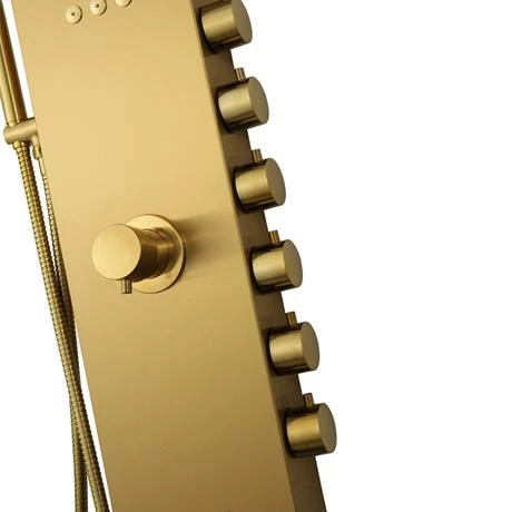 Arezzo Shower Tower Panel - Brushed Brass (Thermostatic) Arezzo Shower Tower Panel - Brushed Brass (Thermostatic) -Arezzo shop AZSTP5 BB d3 460