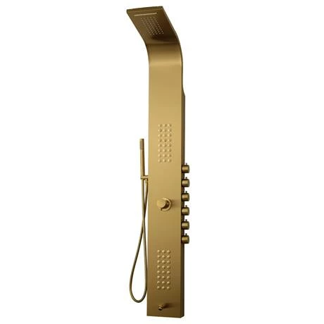 Arezzo Shower Tower Panel - Brushed Brass (Thermostatic) Arezzo Shower Tower Panel - Brushed Brass (Thermostatic) -Arezzo shop AZSTP5 BB d6 460