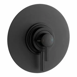 Arezzo Matt Black Round Concealed Dual Thermostatic Shower Valve