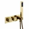 Arezzo Brushed Brass Square Wall Mounted Thermostatic Shower Valve With Handset 2 Arezzo Brushed Brass Square Wall Mounted Thermostatic Shower Valve With Handset -Arezzo shop AZSVHBBSQ p