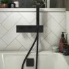 Arezzo Matt Black Square Concealed Thermostatic Shower Valve W. Handset + Freeflow Bath Filler -Arezzo shop AZSVHMBFSQ p