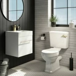Arezzo Traditional Toilet With Brushed Brass Lever -Arezzo shop AZTCC BB detail1 460