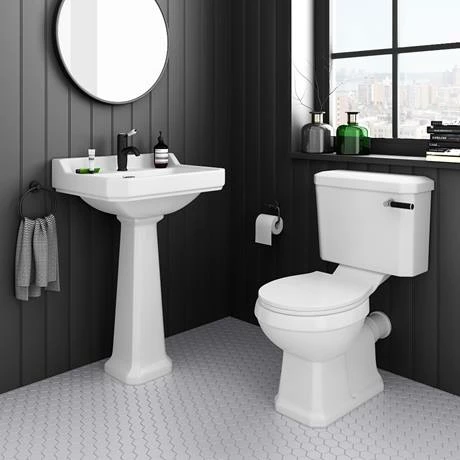 Arezzo Traditional Toilet with Chrome + Matt Black Lever Arezzo Traditional Toilet With Chrome + Matt Black Lever -Arezzo shop AZTCC CB d6 460