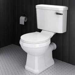 Arezzo Traditional Toilet With Chrome + Matt Black Lever