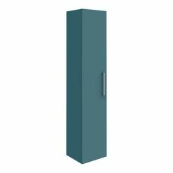 Arezzo Matt Green Wall Hung Tall Storage Cabinet With Chrome Handle