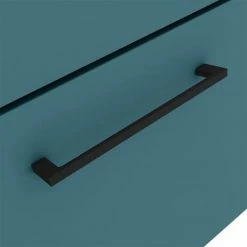 Arezzo Wall Hung Vanity Unit - Matt Green - 500mm 1-Drawer With Matt Black Handle -Arezzo shop AZTG5WHVBK d2 460