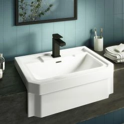 Arezzo Art Deco Semi-Recessed Basin 1TH - 574mm Wide