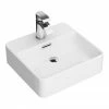 Arezzo 425 X 425mm Gloss White 1TH Rectangular Counter Top Basin -Arezzo shop AZW6306 n p