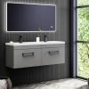 Arezzo Matt Grey Wall Hung Double Basin Vanity Unit (1205mm W. Matt Black Handles) 2 Arezzo Matt Grey Wall Hung Double Basin Vanity Unit (1205mm W. Matt Black Handles) -Arezzo shop AZWH12GMB1D p