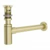 Arezzo Round Brushed Brass Click Clack Basin Waste + Bottle Trap Pack -Arezzo shop BBWBT np