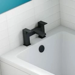 Arezzo Square Matt Black Bath Filler Tap 7 Arezzo Square Matt Black Bath Filler Tap -Arezzo shop CAS10BLK d5 460