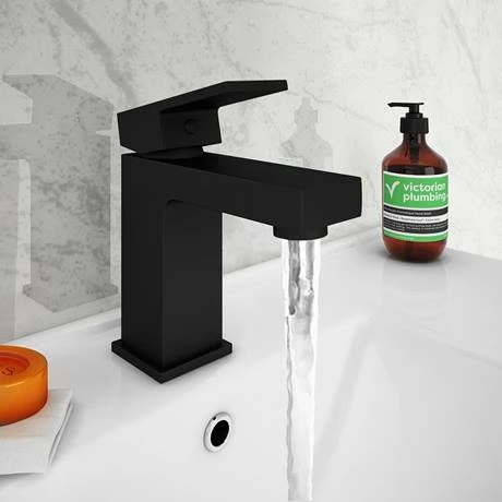 Arezzo Square Matt Black Basin Mono Mixer Tap Arezzo Square Matt Black Basin Mono Mixer Tap -Arezzo shop CAS14BLK detail1 460
