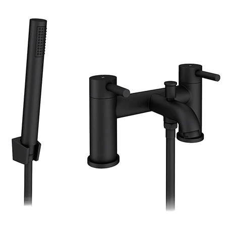 Arezzo Round Matt Black Bath Shower Mixer Tap incl. Shower Kit Arezzo Round Matt Black Bath Shower Mixer Tap Incl. Shower Kit -Arezzo shop CRU05BLKN P1