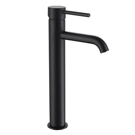 Arezzo Round Matt Black High Rise Mono Basin Mixer Tap Arezzo Round Matt Black High Rise Mono Basin Mixer Tap -Arezzo shop CRU40BLK P1