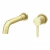 Arezzo Round Brushed Brass Wall Mounted (2TH) Basin Mixer Tap -Arezzo shop CT021 BB nw p