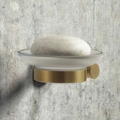 Arezzo Industrial Style Brushed Brass Round Soap Dish & Holder -Arezzo shop ISBBS d2 460
