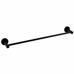 Arezzo Industrial Style Matt Black Round Single Towel Rail