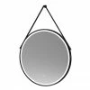 Arezzo Matt Black 800mm Round LED Illuminated Anti-Fog Bathroom Mirror -Arezzo shop LQ721 m
