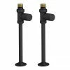 Arezzo Modern Straight Radiator Valves Incl. 180mm Stand Pipes - Matt Black -Arezzo shop MBV2SLV p
