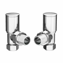 Arezzo Modern Angled Radiator Valves - Chrome
