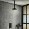 Arezzo Matt Black Round Shower Package With Concealed Valve + Ceiling Mounted Head -Arezzo shop RD2BLKPKCM n p