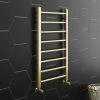 Arezzo 800 X 500mm Brushed Brass Straight Heated Towel Rail -Arezzo shop RDBBT85 n p
