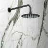 Arezzo Round 200mm Matt Black Fixed Shower Head + Wall Mounted Arm 1 Arezzo Round 200mm Matt Black Fixed Shower Head + Wall Mounted Arm -Arezzo shop RDHDARBLK prod