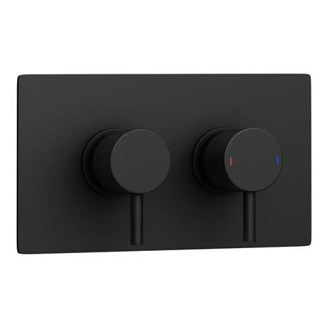 Arezzo Round Modern Twin Concealed Shower Valve - Matt Black Arezzo Round Modern Twin Concealed Shower Valve - Matt Black -Arezzo shop RSV31 BLK new d3 460