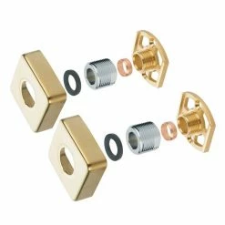 Arezzo Square Easy Fix Bar Shower Fixing Bracket Brushed Brass