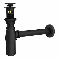 Arezzo Traditional Matt Black Click Clack Basin Waste + Bottle Trap Pack