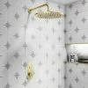 Arezzo Brushed Brass Round Push-Button Shower With 300mm Rainfall Shower Head -Arezzo shop VWH6GREWHI p
