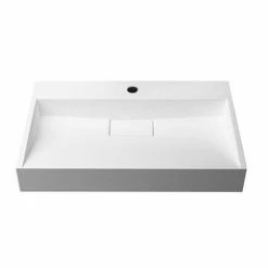 Arezzo 600mm Wall Mounted / Countertop Stone Resin Basin With Hidden Waste Cover -Arezzo shop WMC6PMB d3 460