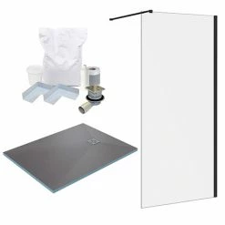 Arezzo 1200 X 900 Wet Room Pack - Matt Black