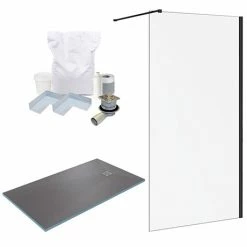Arezzo 1600 X 900 Wet Room Pack - Matt Black